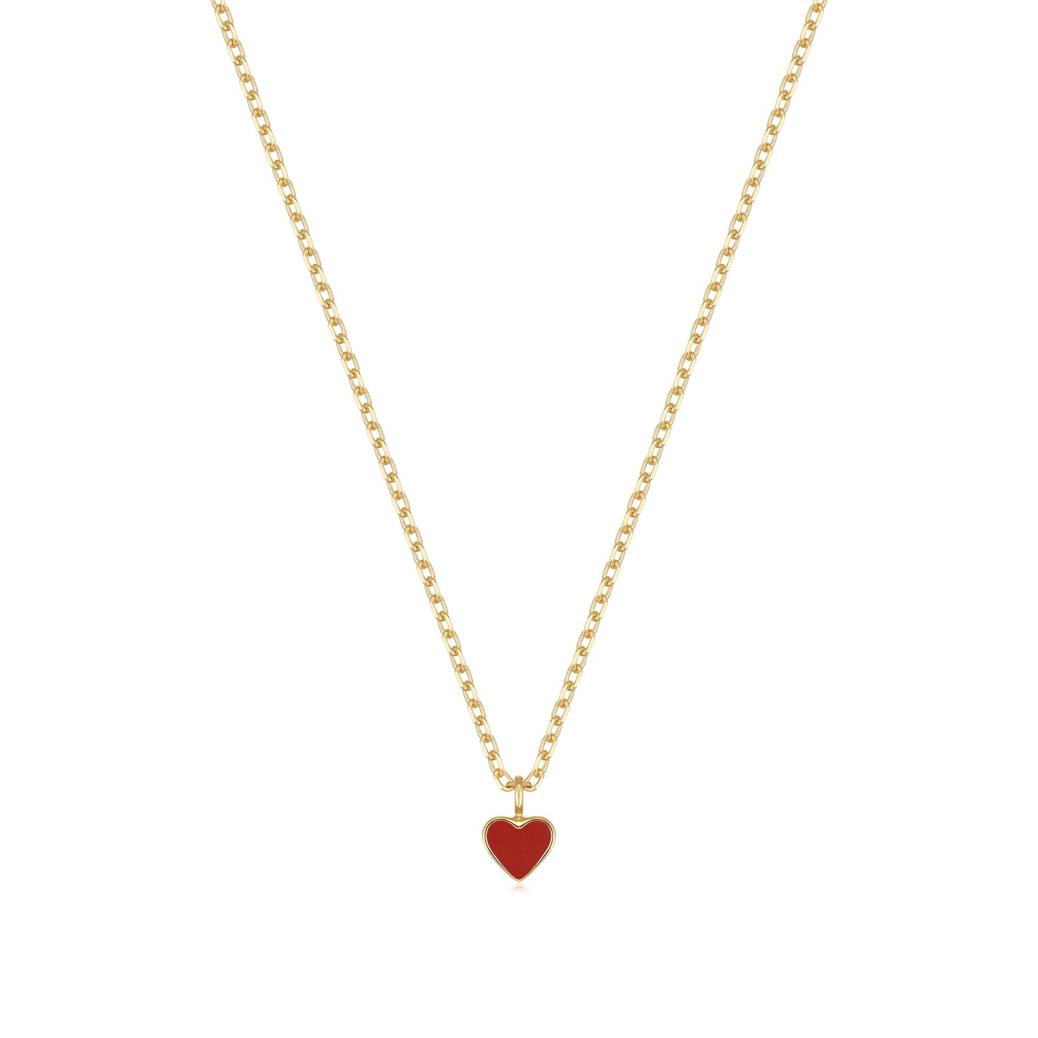 Happy Kids II, Pomegranate Necklace, Red Enamel, 14K Gold Plated 92 -  Spirito Rosa